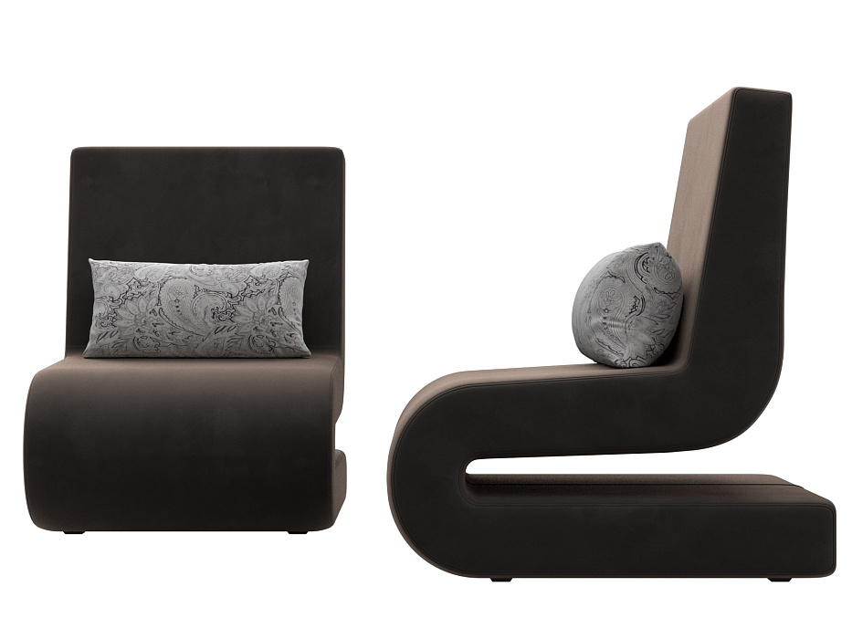 Кресло Волна (2 шт.) (seven 727 коричневый;seven 17 серый)