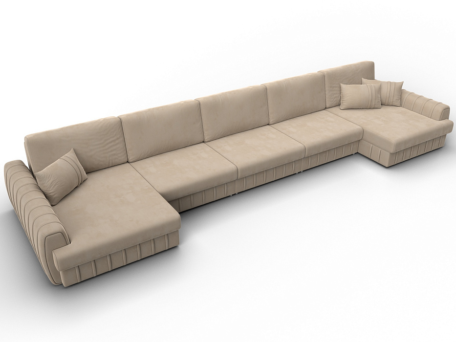 Диван П-образный Лига-057 НПБ МегаЛонг (seven 729 бежевый)