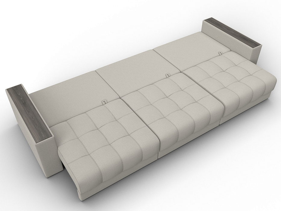 Диван прямой с декором Лига-049 НПБ Лонг (амур 02 бежевый)