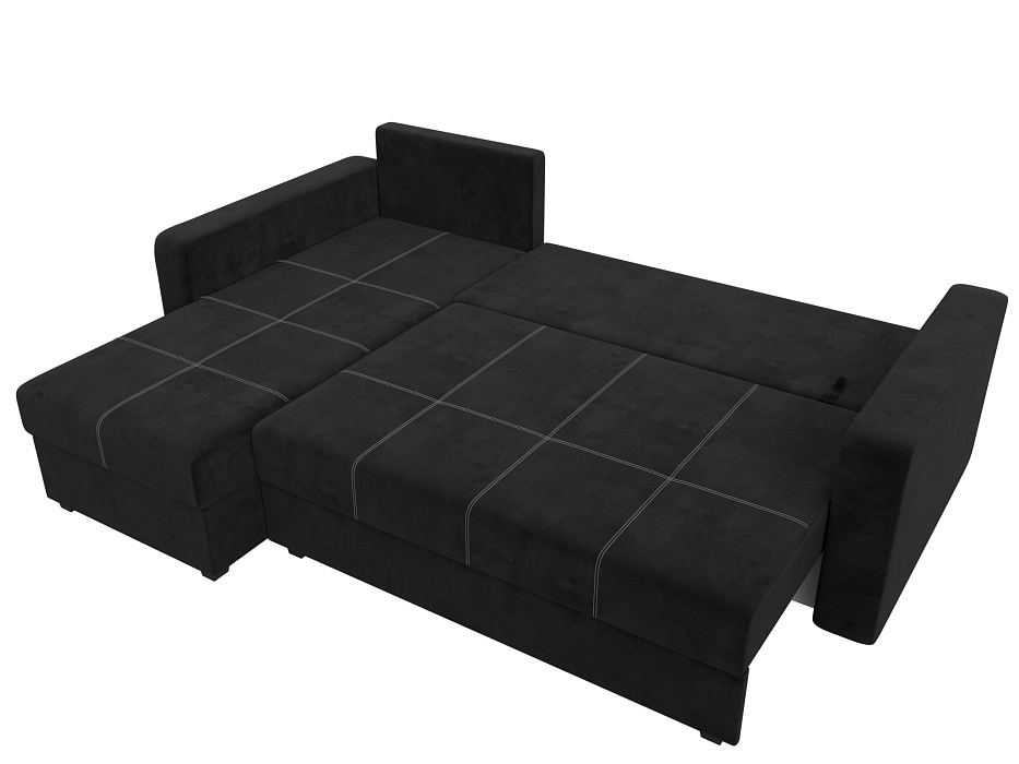 Диван угловой Ливерпуль Лайт левый угол (seven 35 черный)