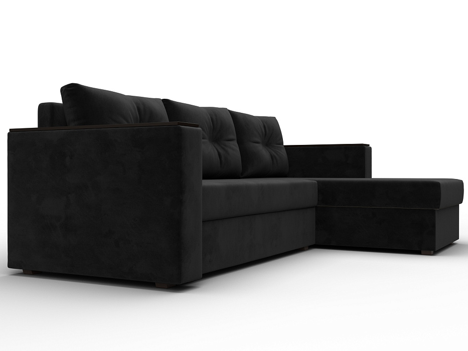 Диван угловой Атланта без стола универсальный угол (seven 35 черный)