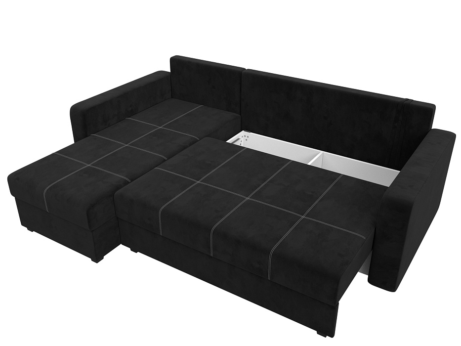 Диван угловой Ливерпуль Лайт левый угол (seven 35 черный)