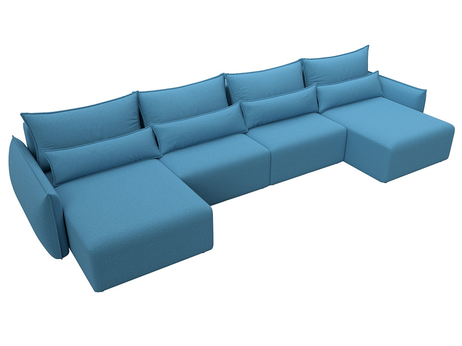 Диван П-образный Лига-051 НПБ Лонг (амур 10 голубой)