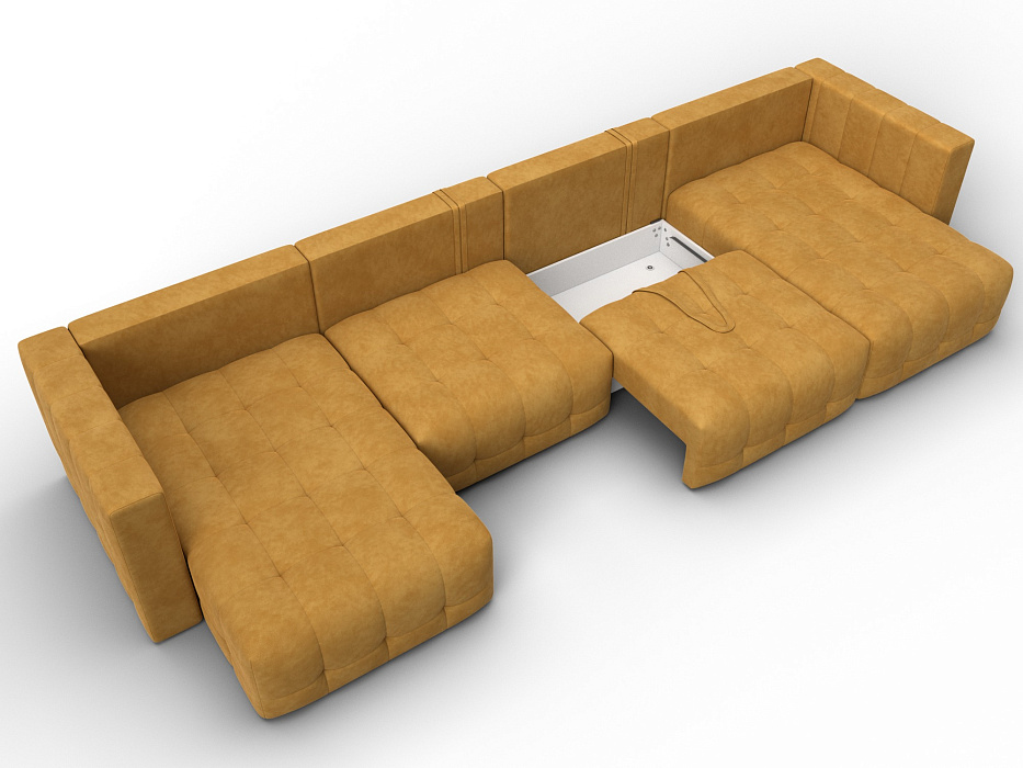 Диван П-образный Лига-052 НПБ Лонг (brut 10 желтый)