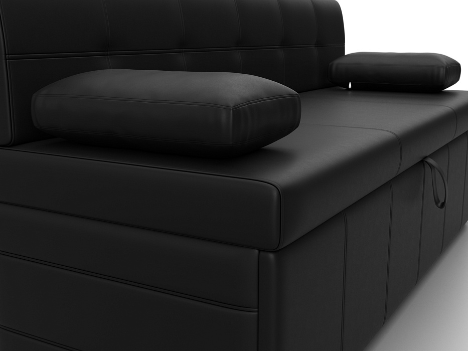 Диван кухонный прямой Лео (черный)