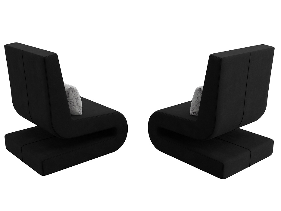 Кресло Волна (2 шт.) (черный;серый)
