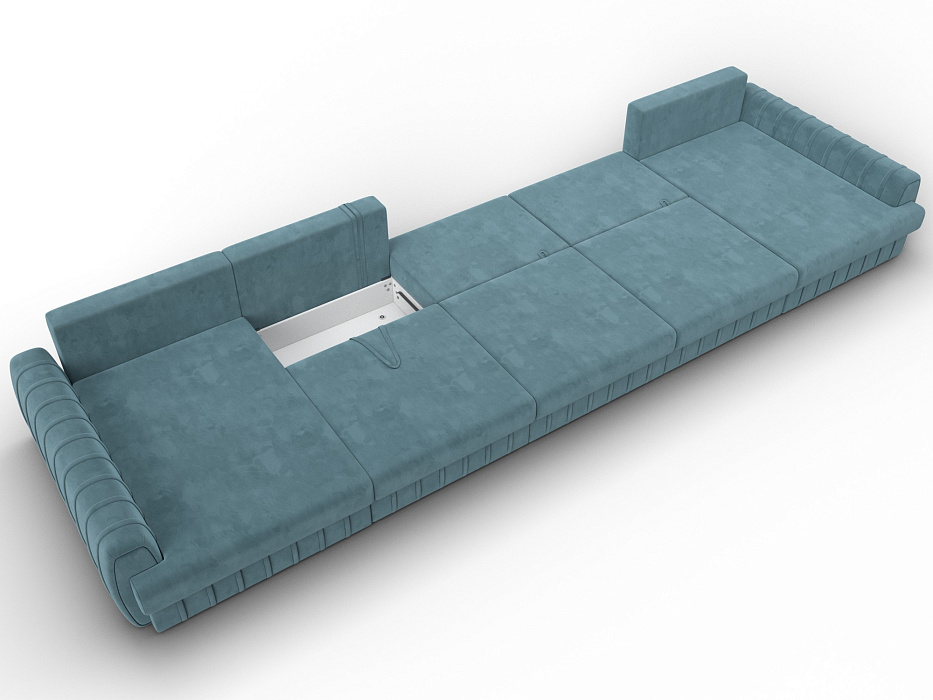 Диван П-образный Лига-057 НПБ МегаЛонг (seven 113 бирюзовый)