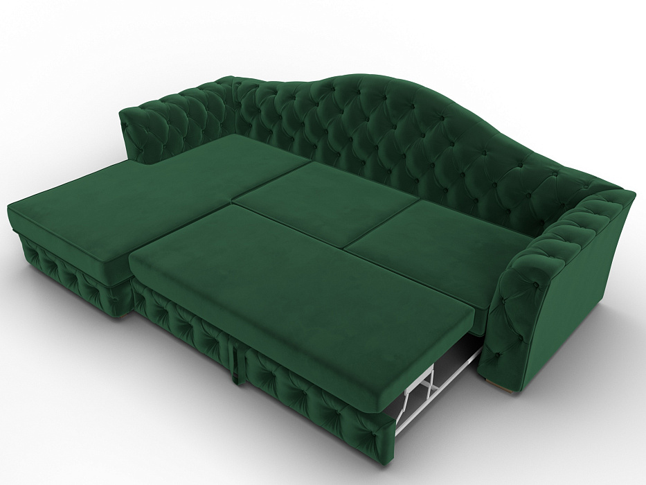 Диван угловой Артис левый угол (seven 626 зеленый)