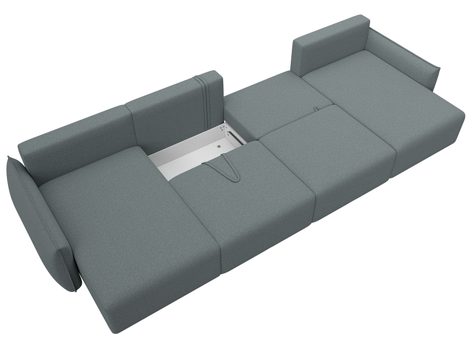 Диван П-образный Лига-051 НПБ Лонг (амур 07 серый)