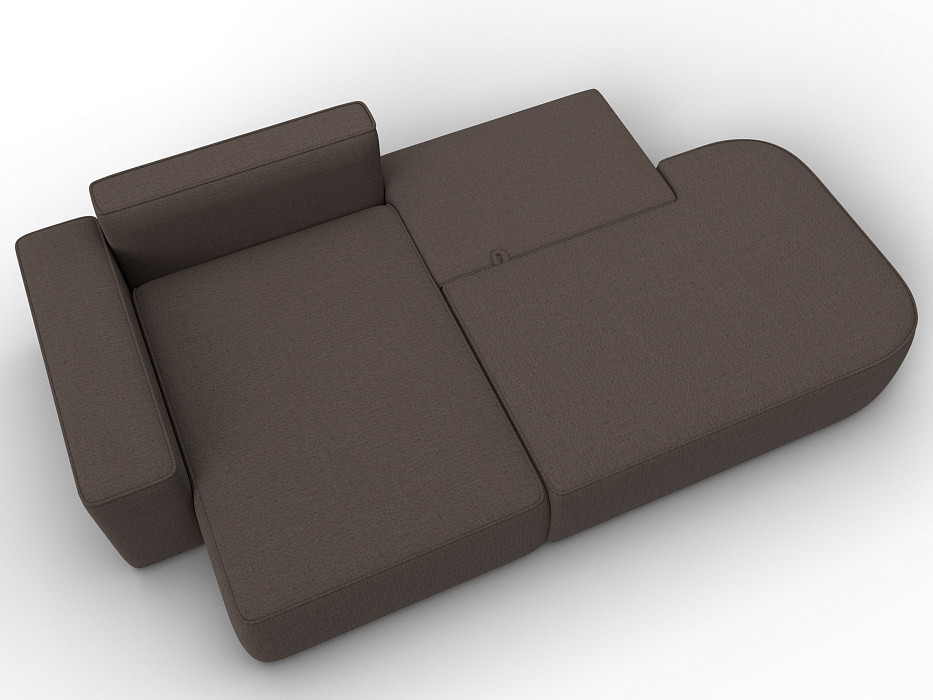 Диван угловой Лига-065 угол левый (амур 05 коричневый)