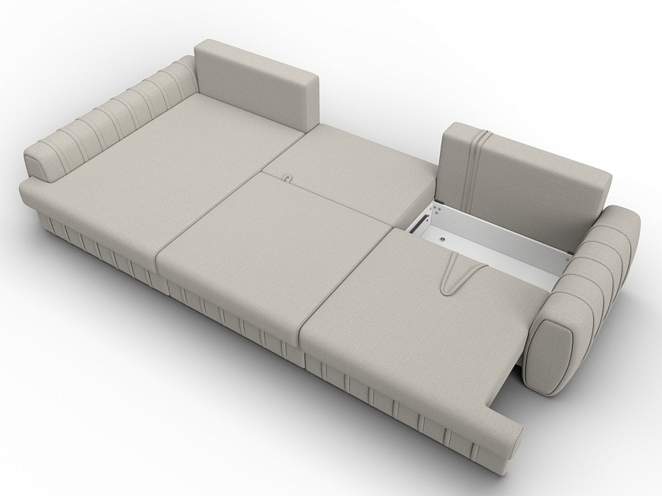 Диван угловой Лига-057 НПБ Лонг угол левый (амур 02 бежевый)