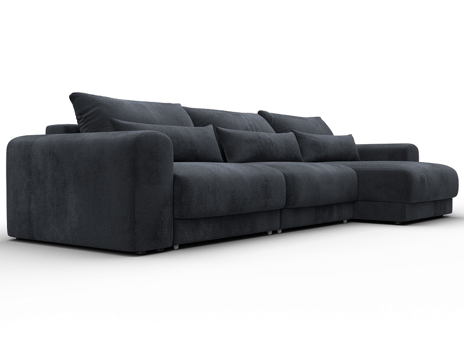 Диван угловой Лига-056 НПБ Лонг угол универсальный (tower 11 темно-серый)