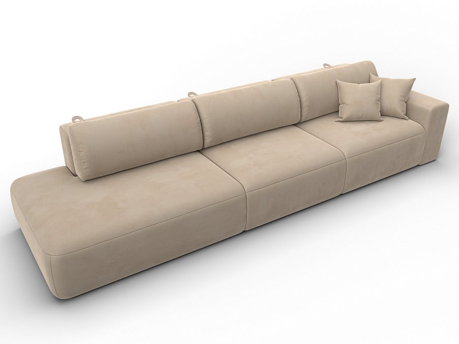 Диван прямой Лига-036 НПБ Модерн Лонг подлокотник справа (бежевый)
