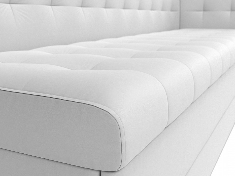 Диван кухонный прямой Бриз с углом справа (белый)