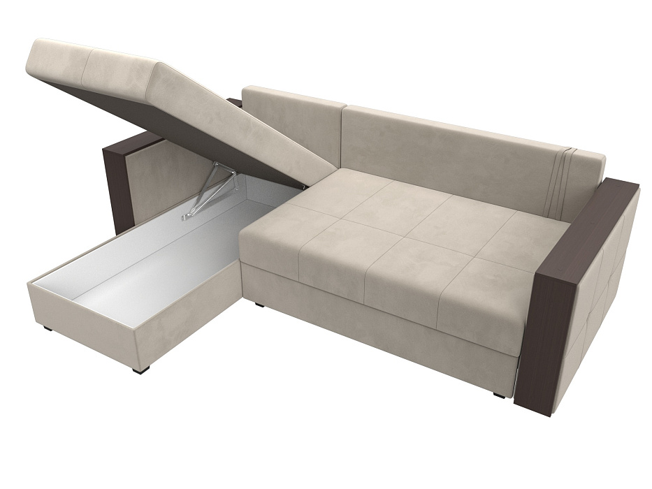 Диван угловой Валенсия Лайт левый угол (бежевый)