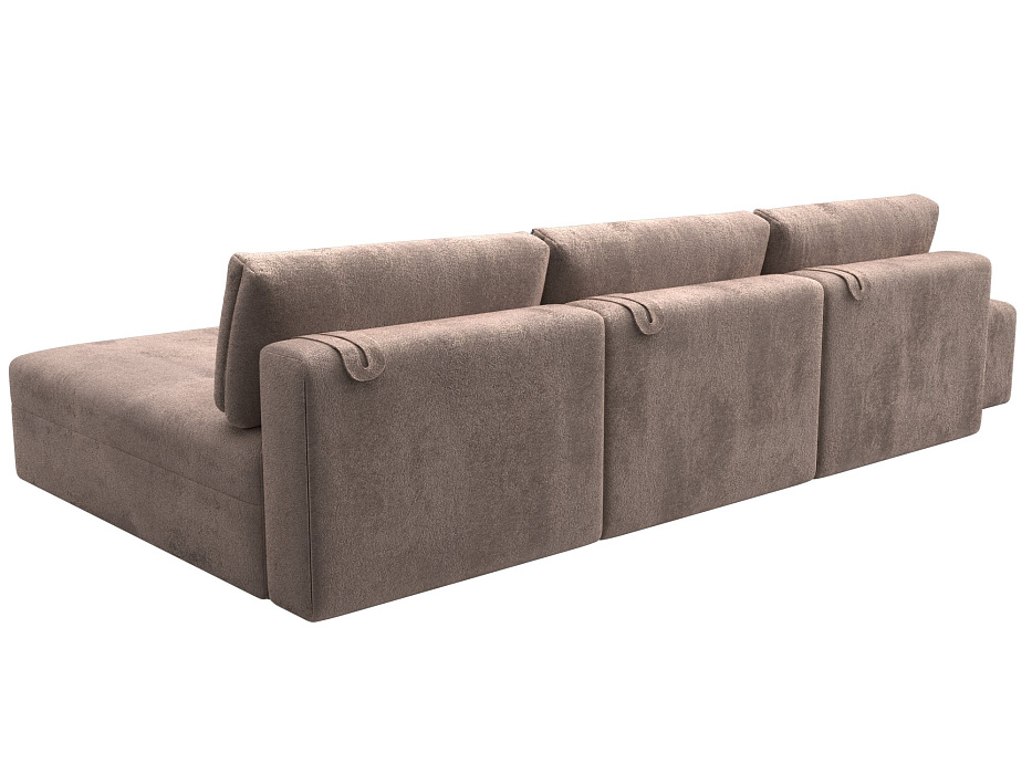 Диван угловой модульный с пуфом Лига-060 НПБ Лонг угол универсальный (tower 05 бежевый)