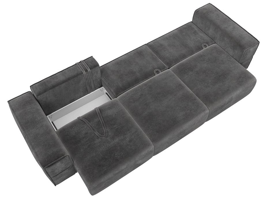 Диван прямой Лига-058 НПБ Лонг (tower 10 серый)