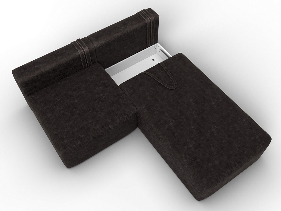 Диван угловой модульный Лига-060 НПБ угол универсальный (brut 17 коричневый)