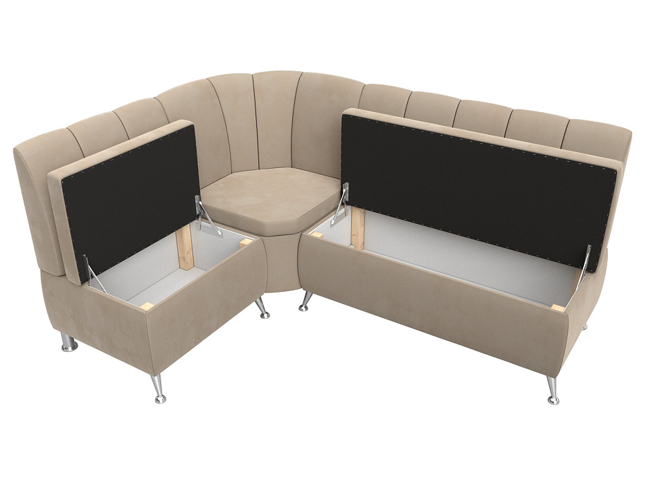 Диван кухонный угловой Кантри левый угол (seven 729 бежевый)