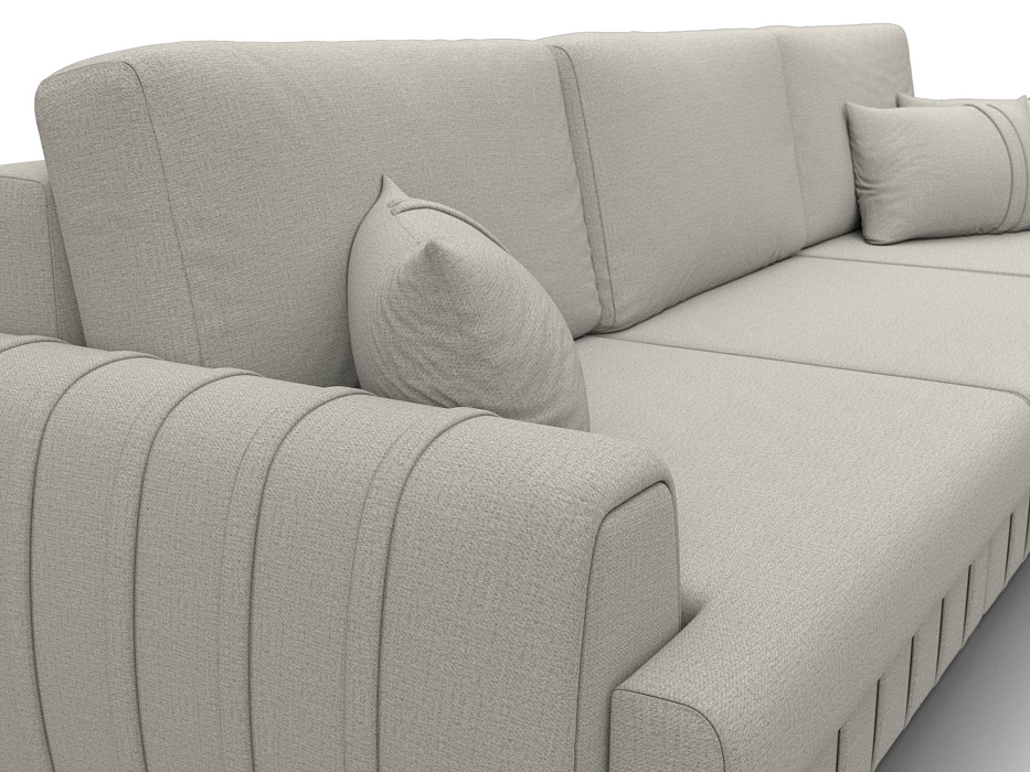 Диван угловой Лига-057 НПБ Лонг угол правый (амур 02 бежевый)