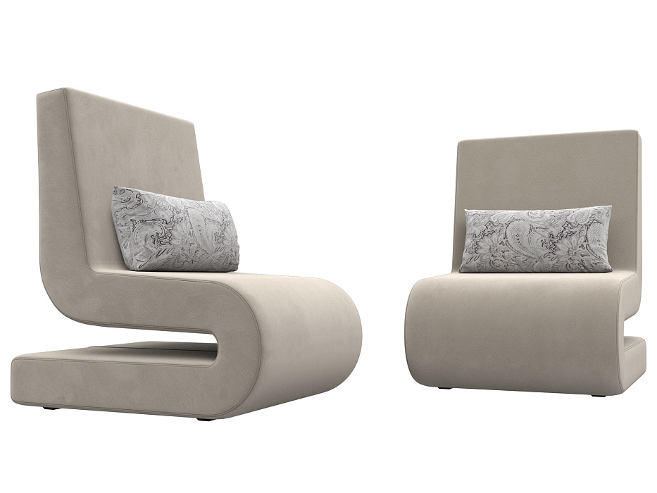Кресло Волна (2 шт.) (бежевый;серый)