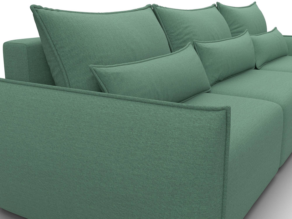 Диван угловой Лига-051 НПБ Лонг угол универсальный (амур 11 зеленый)