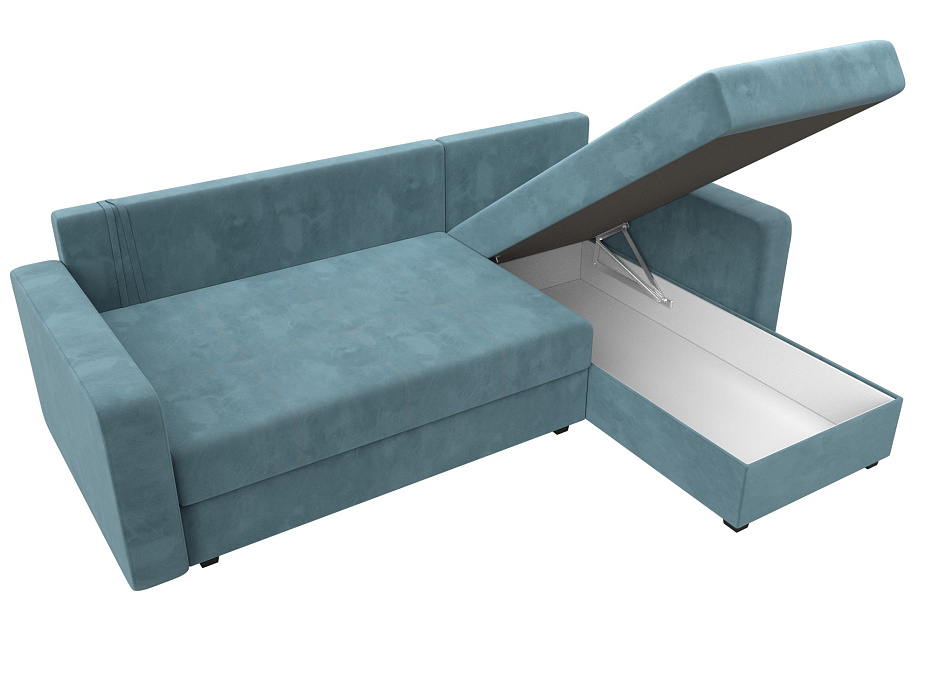 Диван угловой Ливерпуль Лайт правый угол (seven 113 бирюзовый)