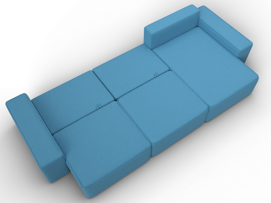 Диван угловой Лига-074 угол универсальный (амур 10 голубой)
