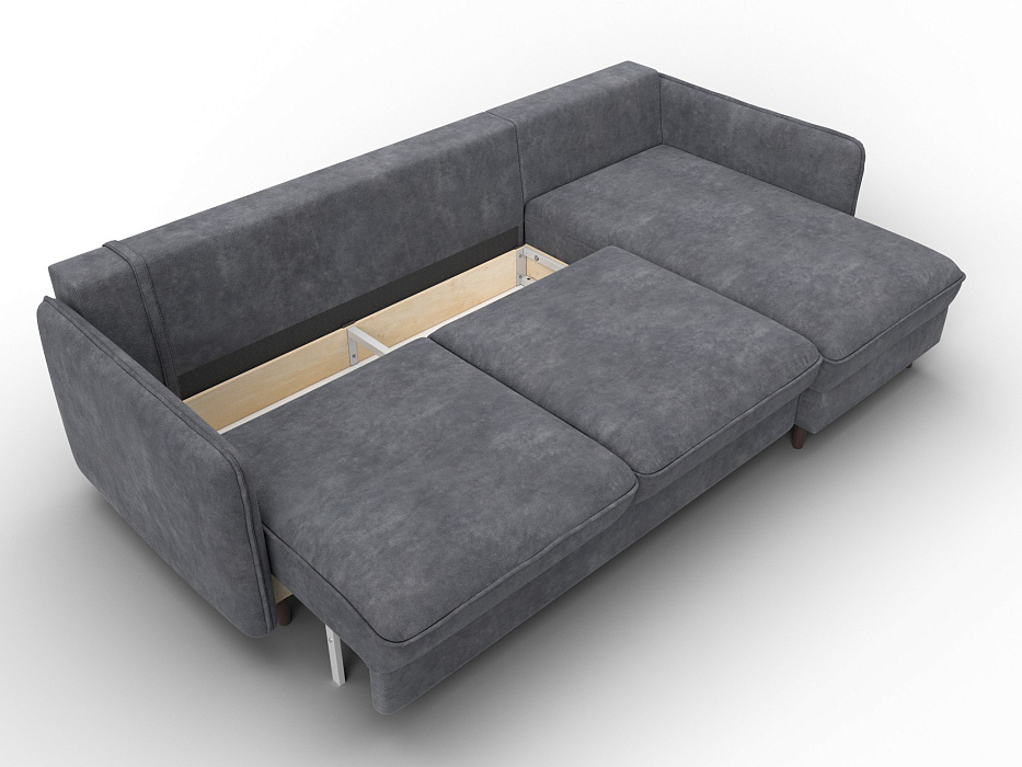 Диван угловой Лига-064 НПБ угол универсальный (brut 16 темно-серый)