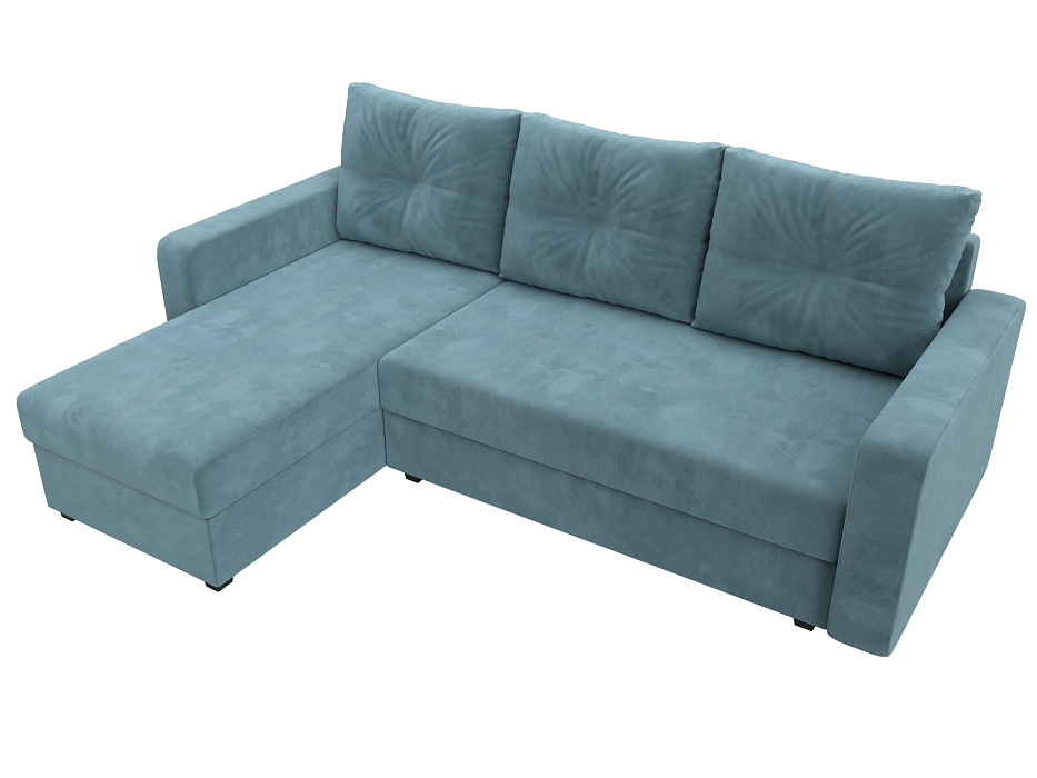 Диван угловой Ливерпуль Лайт левый угол (seven 113 бирюзовый)
