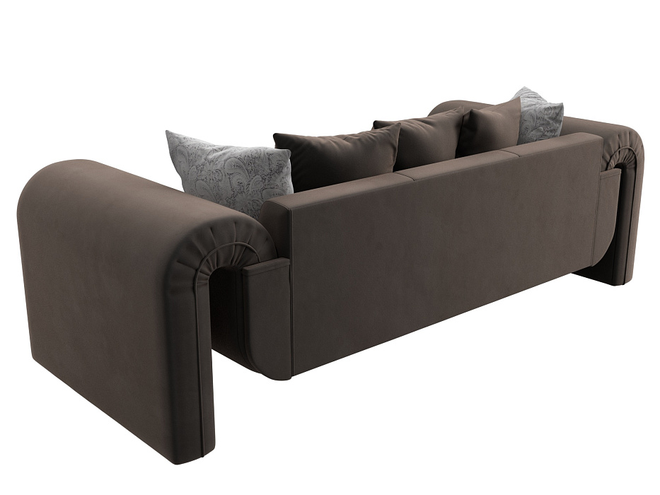 Диван прямой Волна (seven 727 коричневый;seven 17 серый)