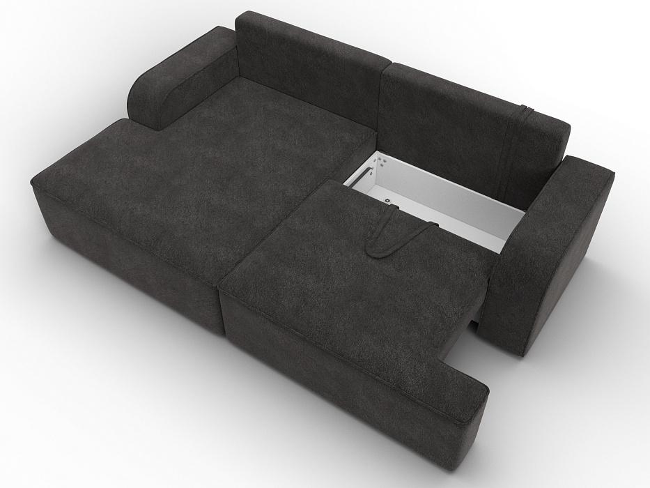 Диван угловой Лига-120 угол левый (laim 10 темно-коричневый)