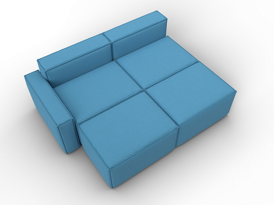 Диван угловой модульный Лига-063 угол левый (амур 10 голубой)