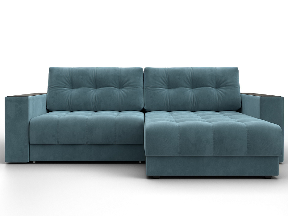 Диван угловой с декором Лига-049 НПБ (seven 113 бирюзовый)