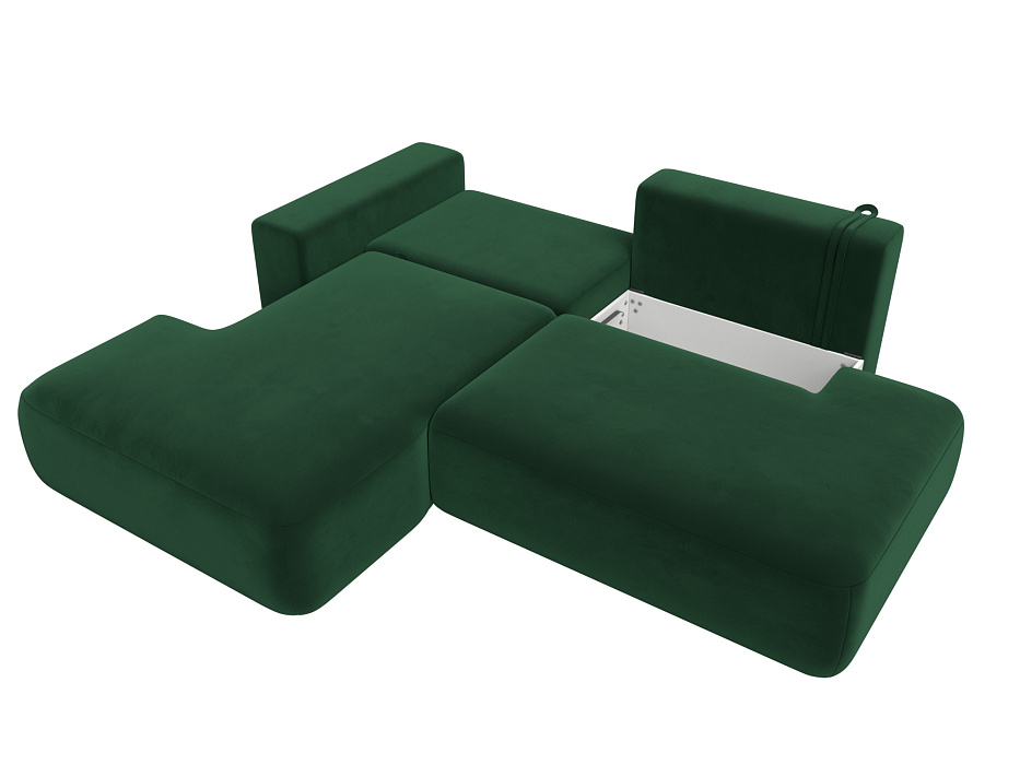 Диван угловой Лига-036 НПБ Модерн левый угол (seven 626 зеленый)