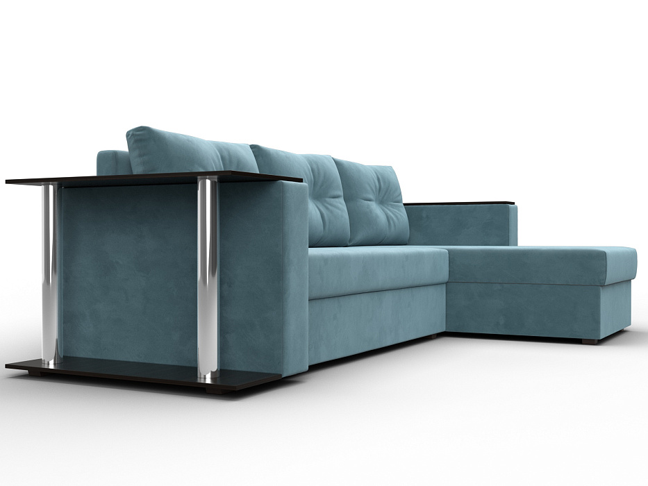 Диван угловой Атланта со столом правый угол (seven 113 бирюзовый)