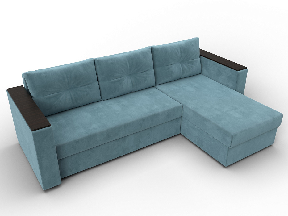 Диван угловой Атланта без стола универсальный угол (seven 113 бирюзовый)