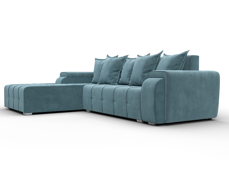 Диван угловой Лига-121 левый угол (seven 113 бирюзовый)