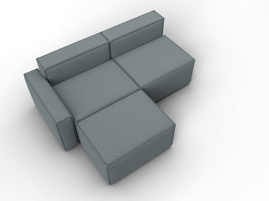 Диван угловой модульный Лига-063 угол левый (амур 07 серый)