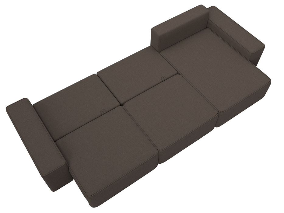 Диван угловой Лига-074 угол универсальный (амур 05 коричневый)