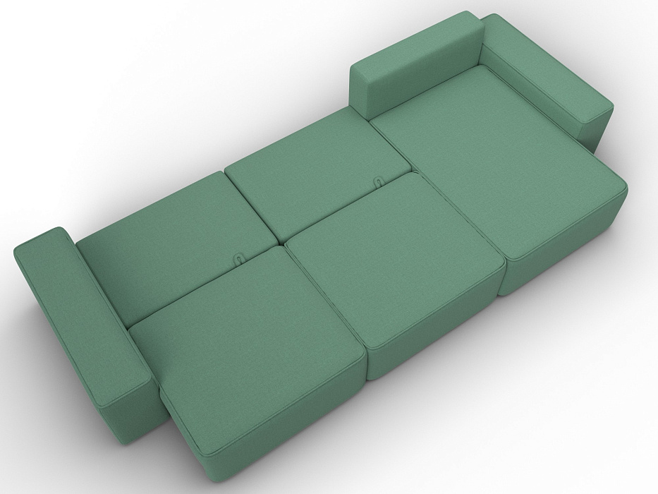 Диван угловой Лига-074 угол универсальный (амур 11 зеленый)