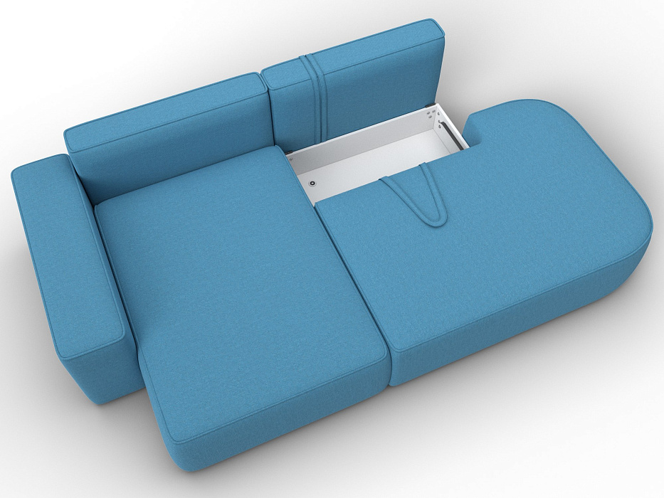 Диван угловой Лига-065 БП угол левый (амур 10 голубой)