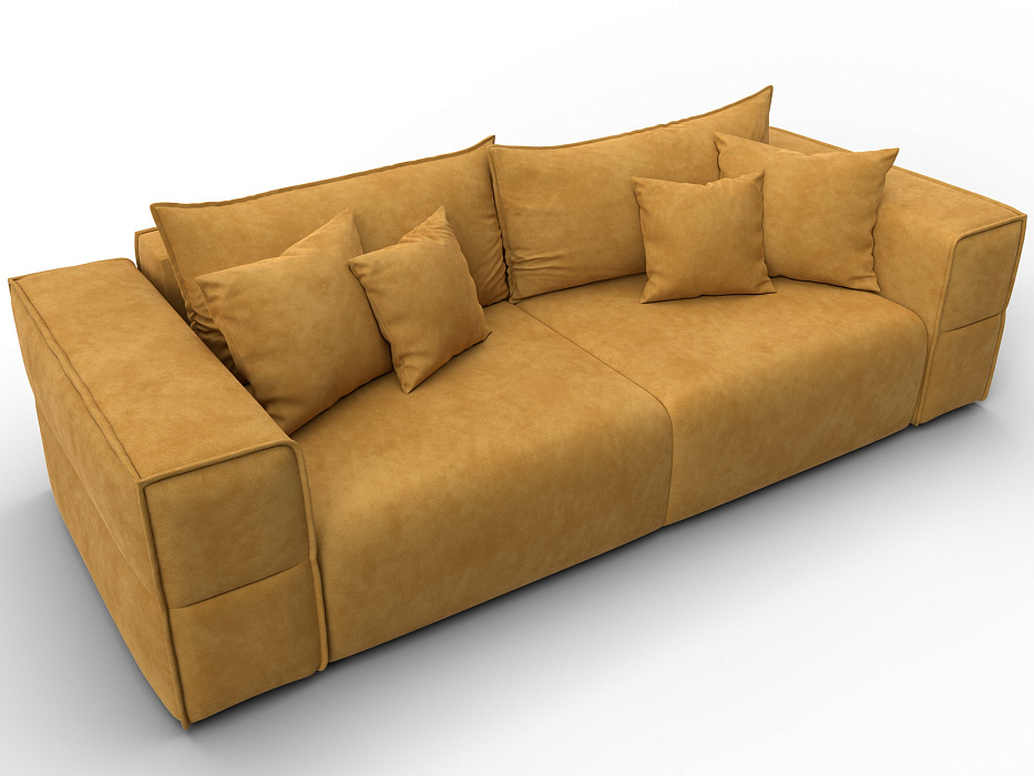 Диван прямой Лига-058 НПБ (brut 10 желтый)