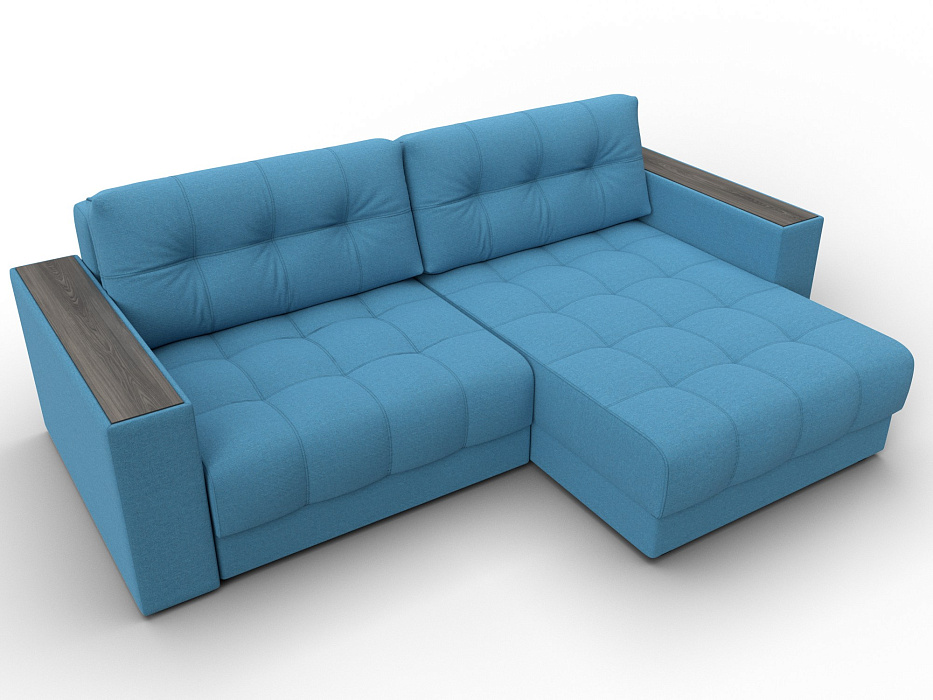 Диван угловой с декором Лига-049 НПБ (амур 10 голубой)