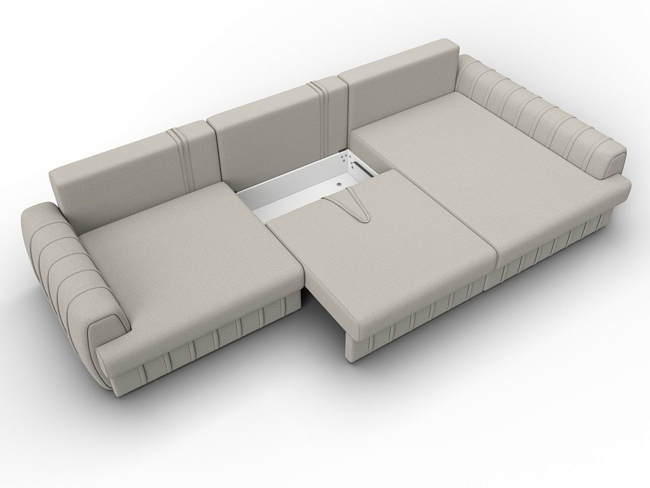 Диван угловой Лига-057 НПБ Лонг угол правый (амур 02 бежевый)