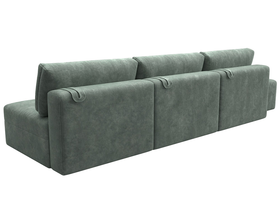 Диван прямой модульный с пуфом Лига-060 НПБ Лонг (brut 08 зеленый)