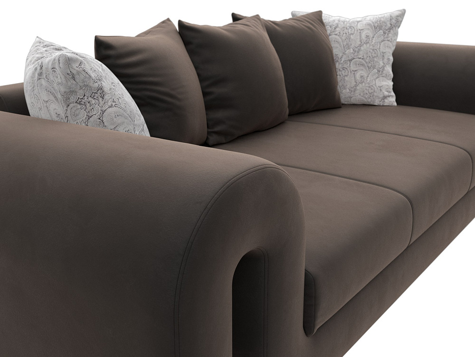 Диван прямой Волна (seven 727 коричневый;seven 17 серый)