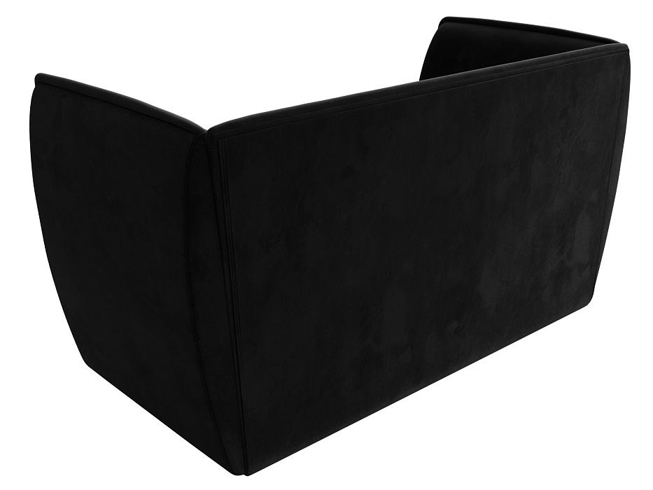 Диван кухонный прямой Бергамо 2-х местный (seven 35 черный)