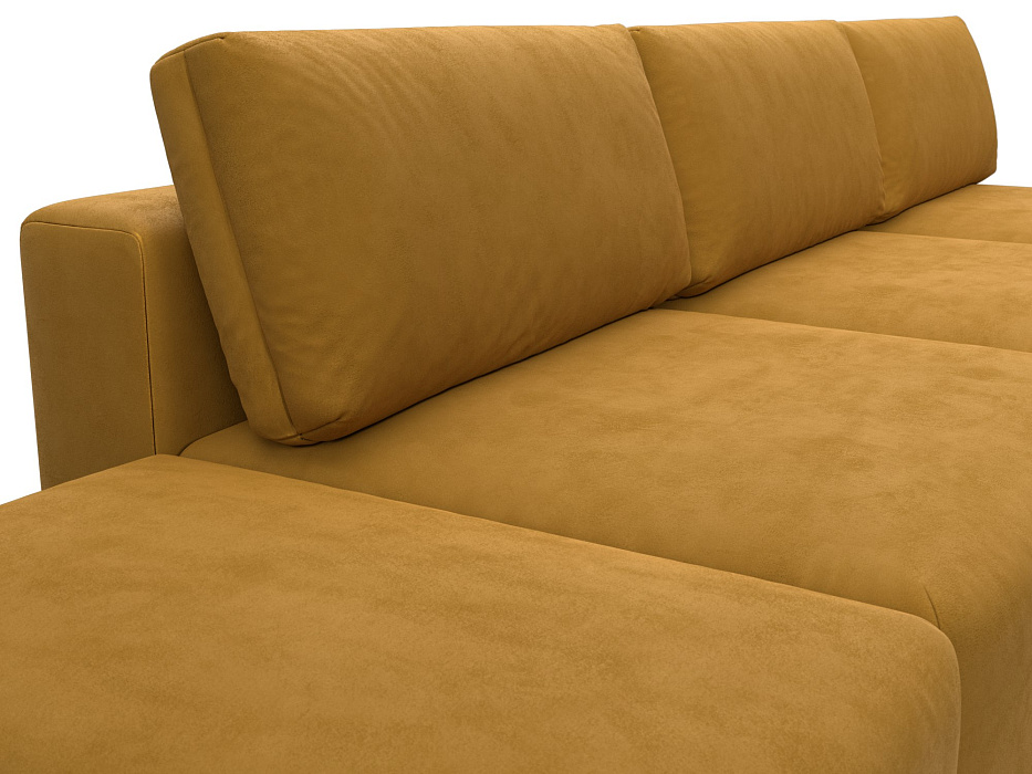 Диван прямой модульный с пуфом Лига-060 НПБ Лонг (brut 10 желтый)