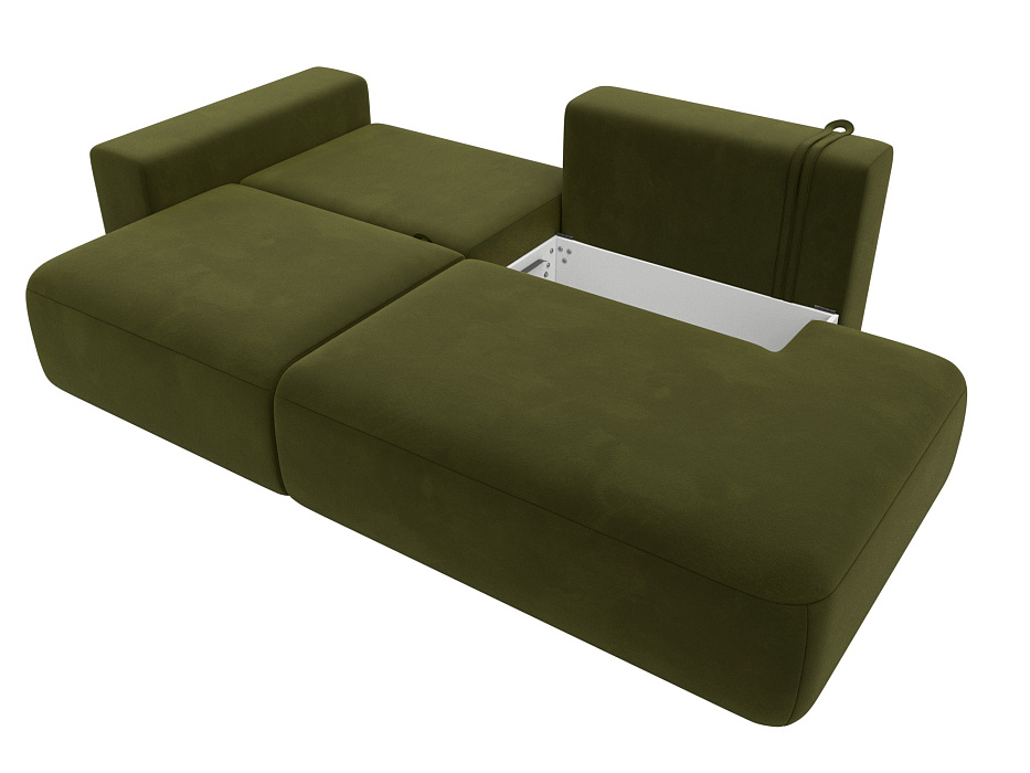 Диван прямой Лига-036 НПБ Модерн подлокотник слева (зеленый)